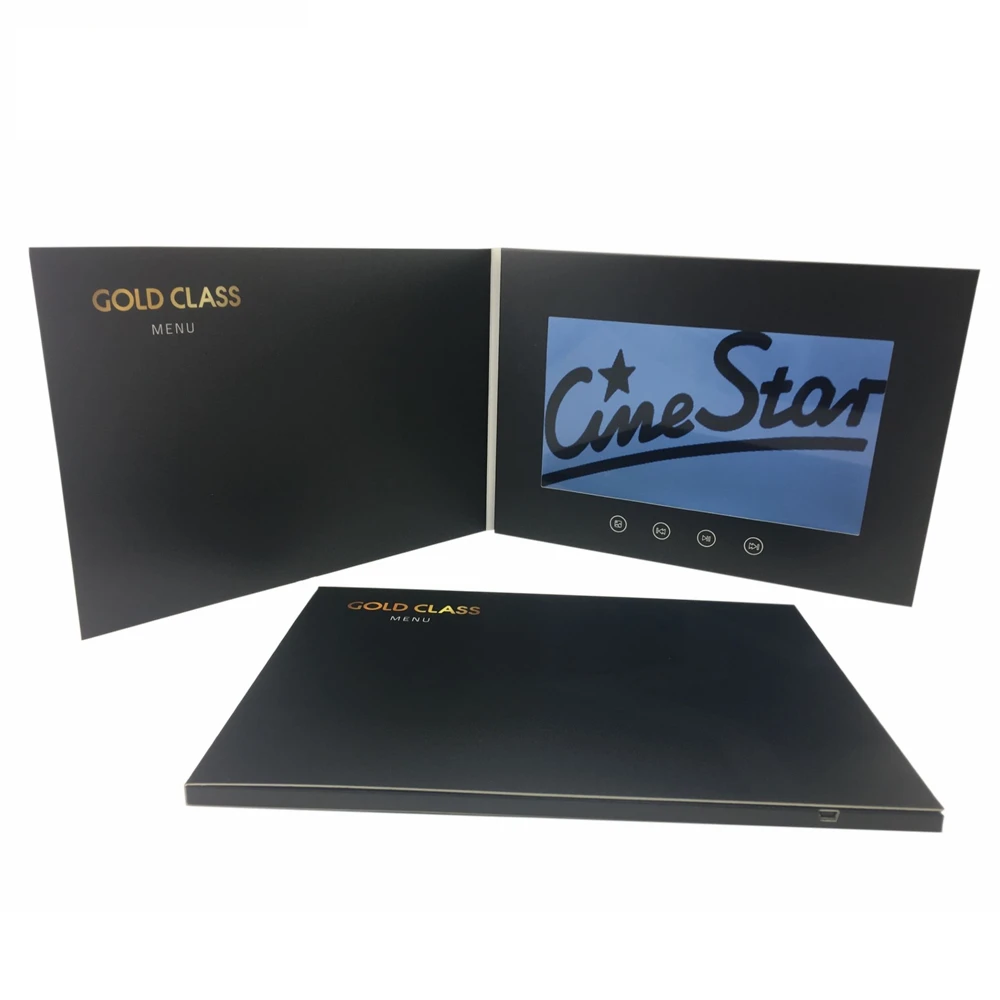 Professional Custom Greeting Video Advertising Brochure/Lcd Video Booklet /Lcd Video Brochure Card Art Paper With Hot Stamping