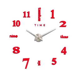 Factory cheap wholesale home Decorative Wall Sticker 3D Frameless large Digital DIY Wall Clock