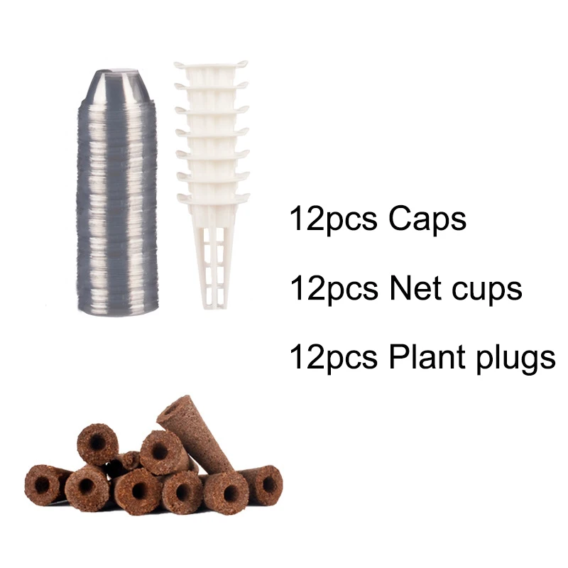 Baby Plant Growth 12 Sets of Germination Kit for Hydroponic System Planting Seedling Cover Hydroponic Garden Growth Planting