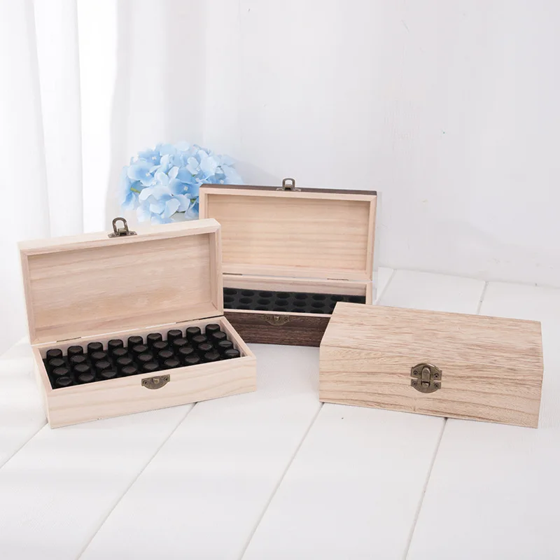 Essential Oil Storage Box Case Wooden Essential Oil Organizer 36 Slots For Essentials Oil Bottle