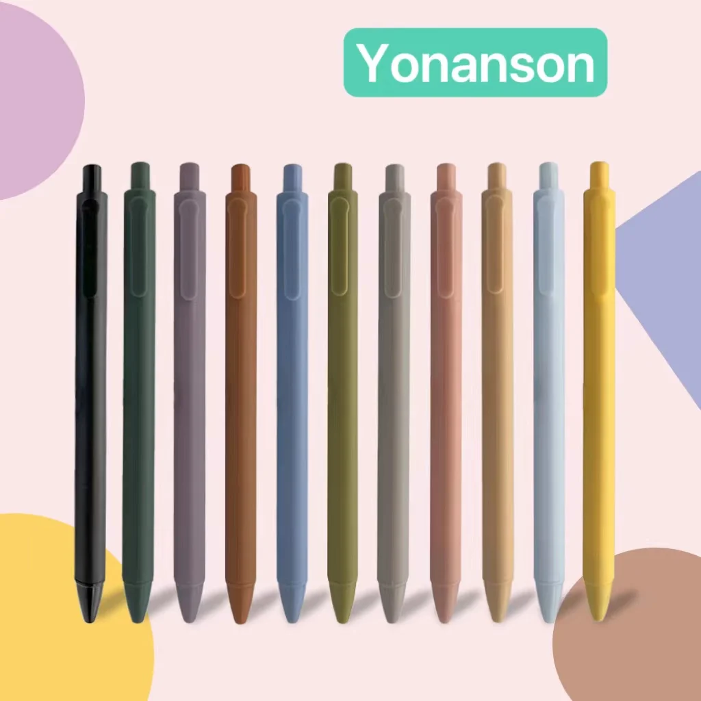 New Multi-color Simple Candy-colored Ballpoint Pen with Custom Logo Click-action Neutral Pen for Advertising Gifts 0.5mm Pen