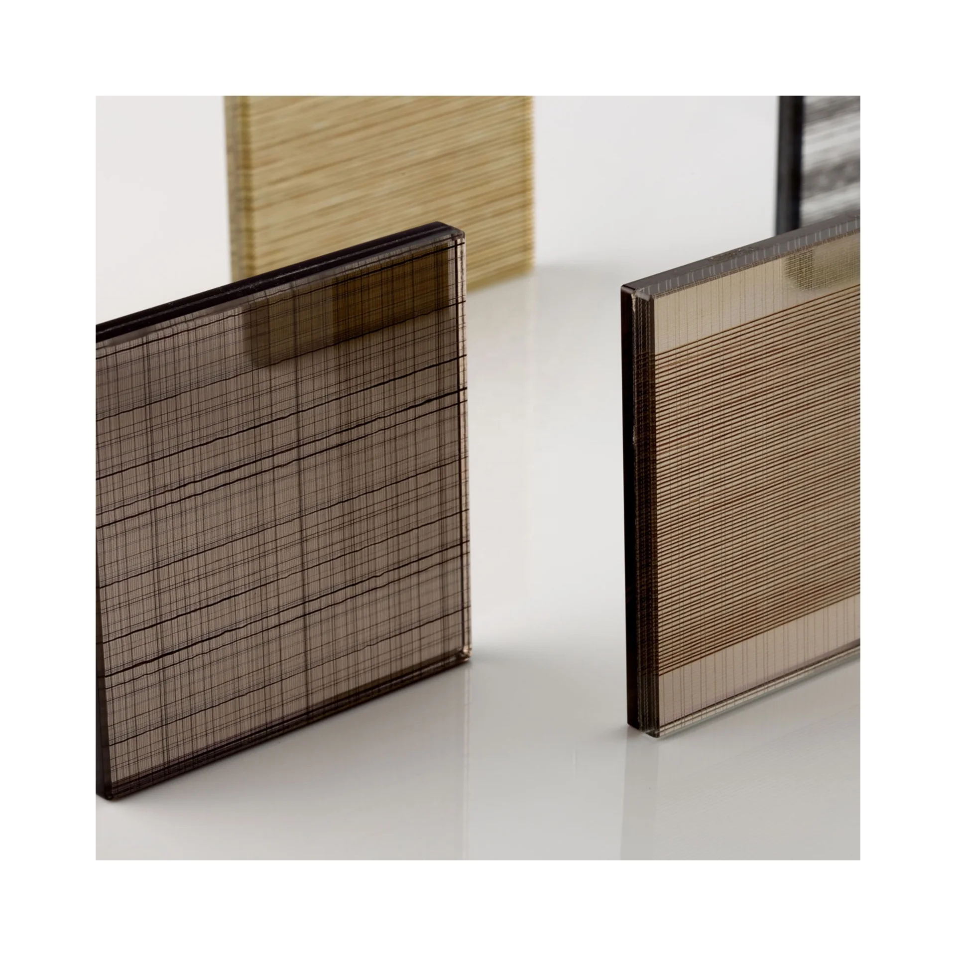 One kind of popular material for partion and door in architecture is fabric laminated glass from Hongjia glass factory