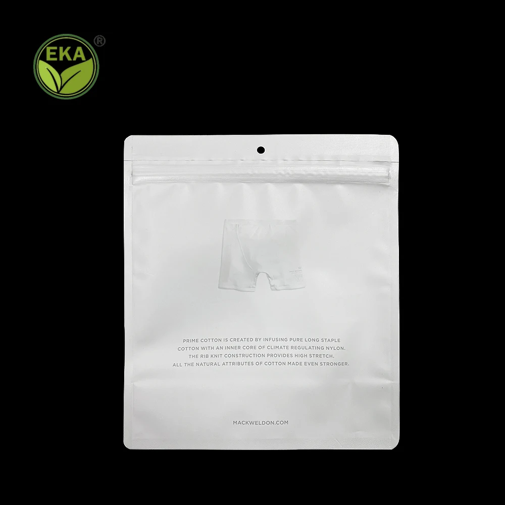 Matte Rib Tank Plastic Zip Packaging Zipper Bag Man Boxer Brief Packaging Poly Frosted Ziplock Bag