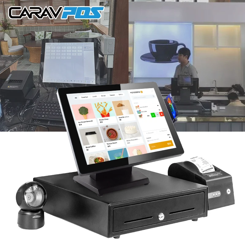 15inch Retail All in One Windows/Android POS Terminal Machine Touch Screen Full Cash Register Windows Store POS System