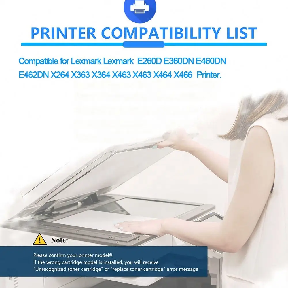 E260 Compatible Toner Cartridges for Lexmark E260D E360DN E460DN X264 Printer Toner E260 E360 E460 LX264 LX463 Toner Cartridges