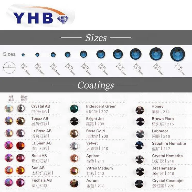 Wholesales DIY Flat Bottom Hot Fix Rhinestones Crystal Glass Beads For Jewelry Making