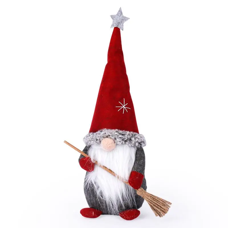 Christmas decoration faceless doll Rudolph Santa Claus action figure broom dwarf doll