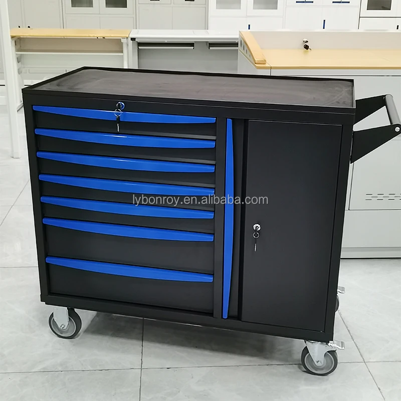 Hot sale car repair shop garage tool cabinet metal tool trolley with drawer cabinet