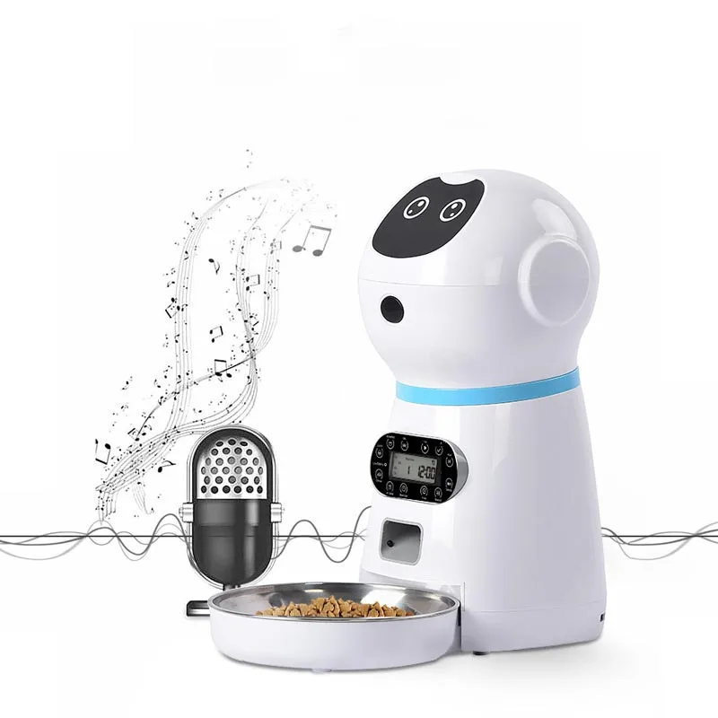 Amazon Best Selling Pet Gadgets Animal Bowls Dog Food Container Shenzhen Self Pet Feeder Washable Pet Timed Voice Food Feeder