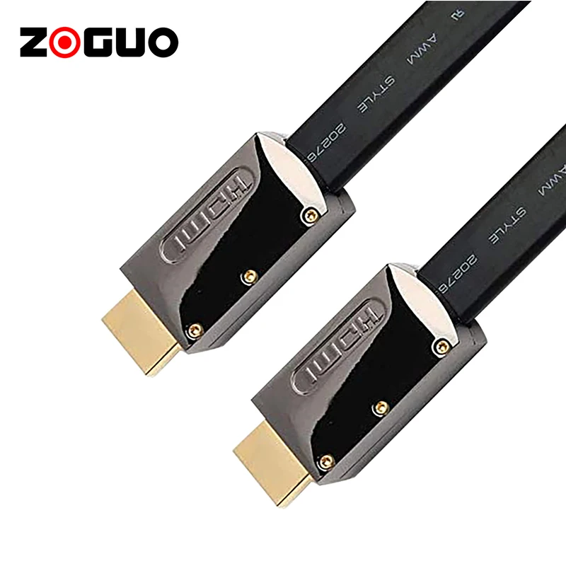 Ultra HD High Speed Zinc Alloy 24K Gold Plated Connector HDMI Flat Cable Supports 4K HDR ARC 3D for Computer PS4 XBox