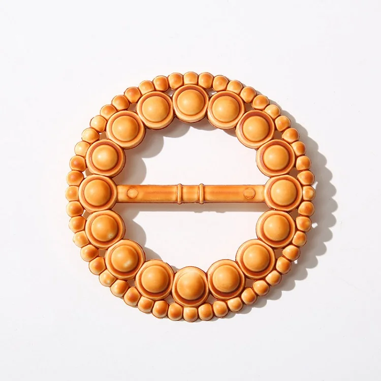 YN Classic Factory High Quality Bamboo Belt Buckle Straw Rattan Plastic Resin Buckle for Lady Clothes Belt Decoration