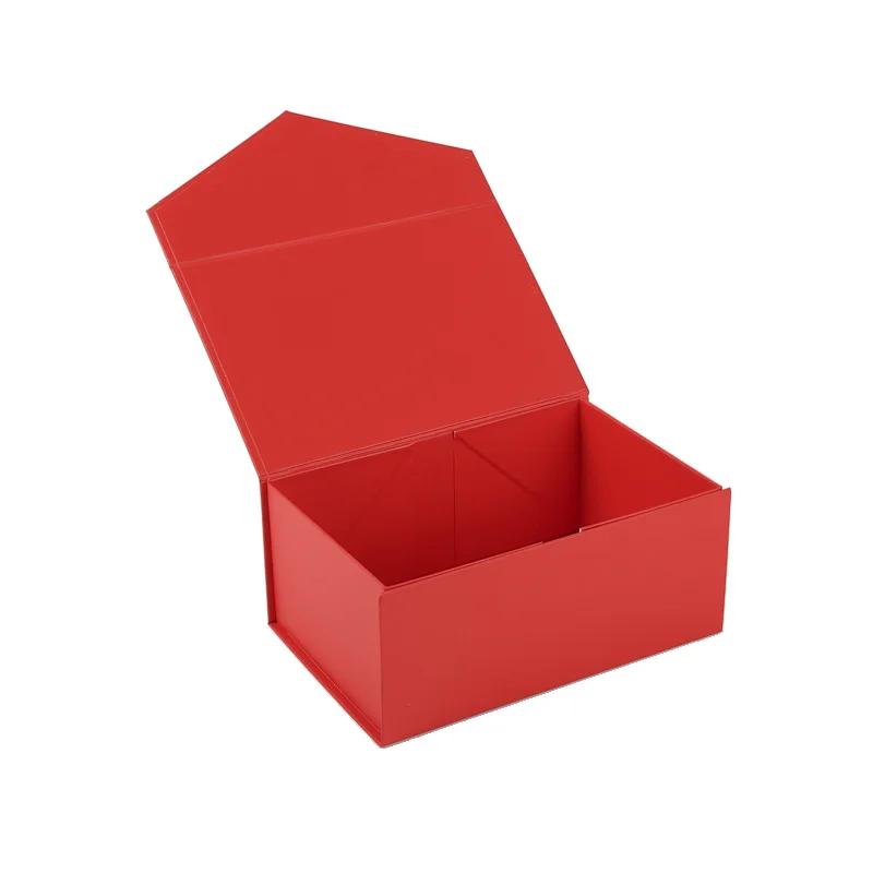 Luxury Flat Packing Folding Cardboard Paper Pink Box Ribbon Closures Book Shaped Foldable Packaging Gift Boxes With Magnetic Li