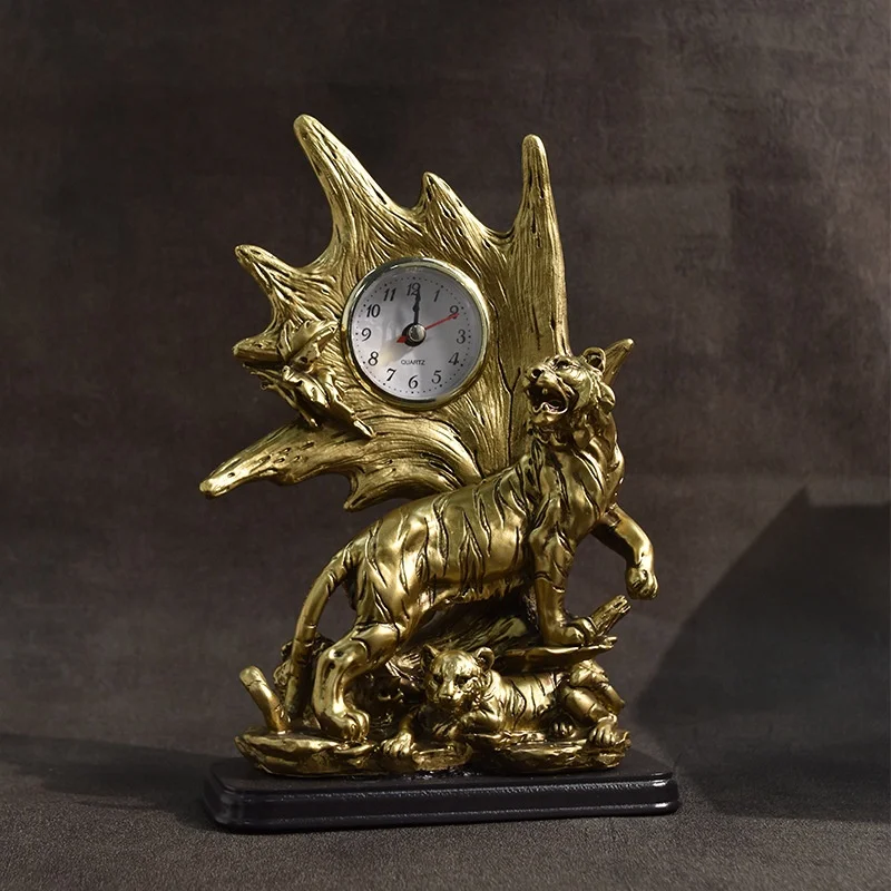 luxury decor home decor pieces decorative deer eagle lion tiger statue set with desk table clock