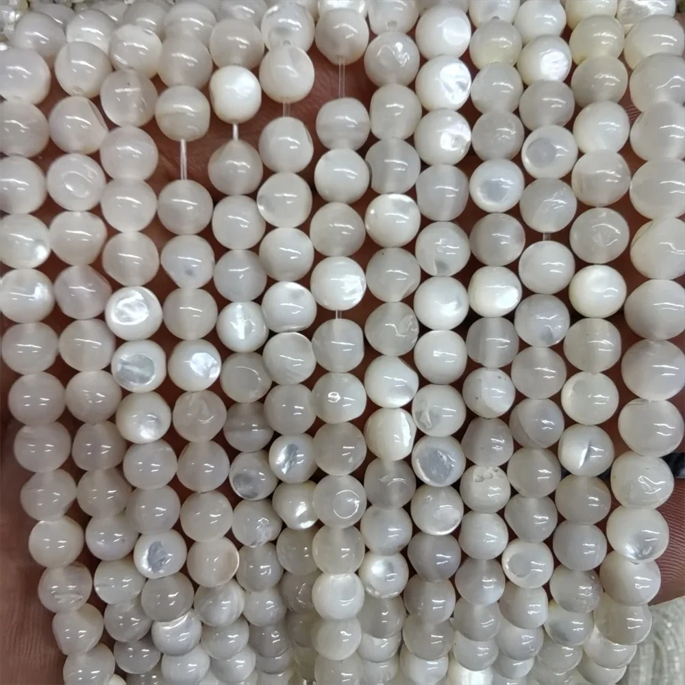 2mm-6mm Natural Mother of Pearl Shell Beads Round Loose Jewelry Sea Shell Pearl Beads
