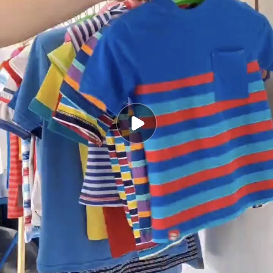 Cheap Wholesale Assorted Branded short  Sleeve Round Neck Kids Boys Girls Stock lots T-shirts