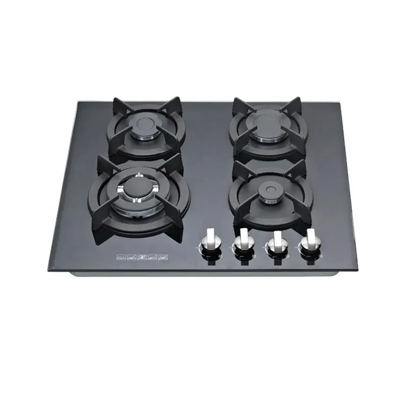 Gas Hob specifications 4 burner glass top gas stove  cast iron built in gas cooktops for kitchen appliance