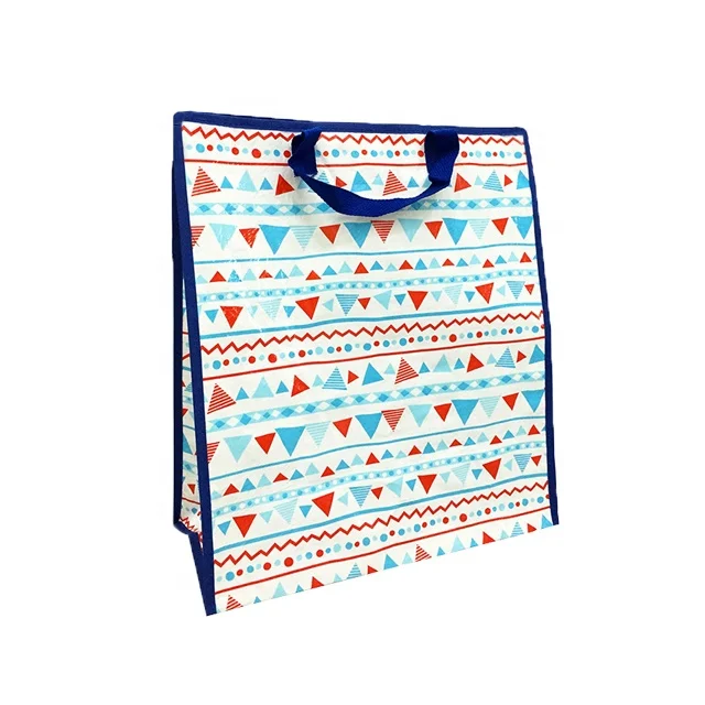 OEM/ODM PP Woven Tote Promotional Reusable Shopping Zipper Bags With Custom Logo