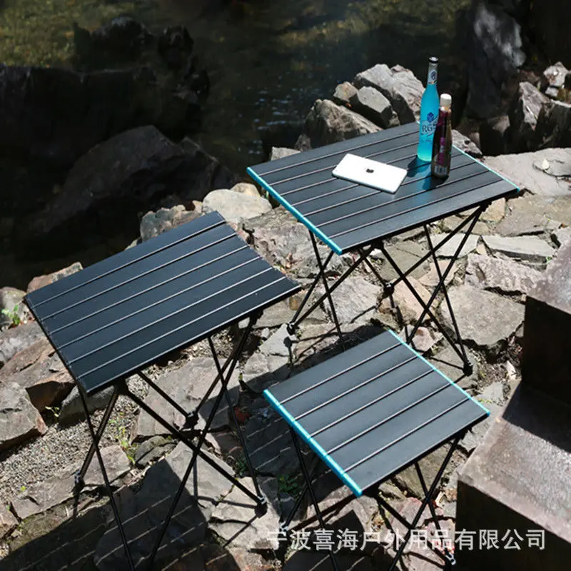 Outdoor portable folding ultralight aluminum alloy table Picnic camping aluminum plate barbecue table