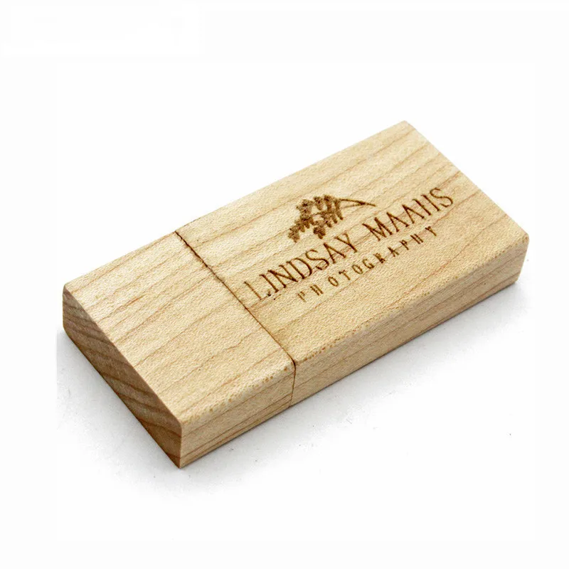 Decorative Wooden Photo Box Includes Glass Usb Flash Drive With Custom Logo