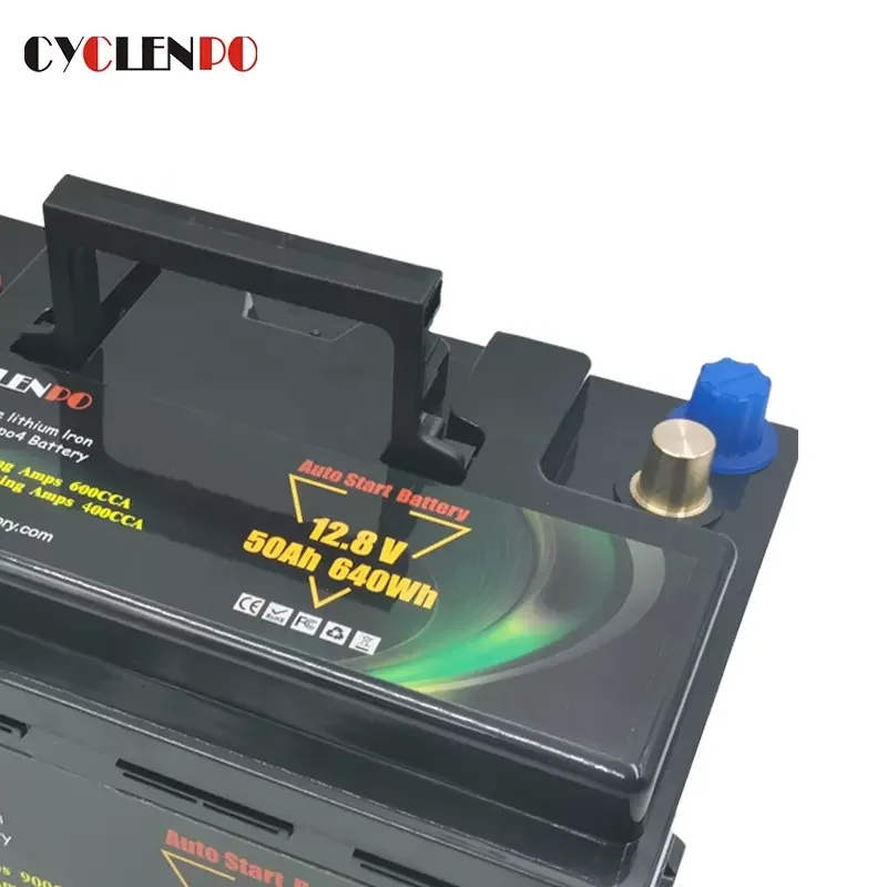 Factory 12v 50ah auto start lithium ion car battery