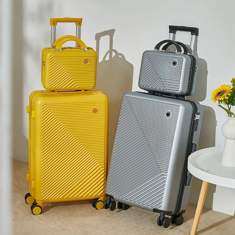 New Design Colorful Carry On trolley suitcase ABS Luggage With Wheels Rolling Trolley Hard Case