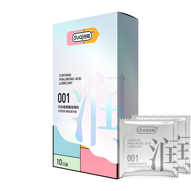 001 ultrathin Male condom Custom Long   Hyaluronic acid lubricant Super smooth Condoms For Men