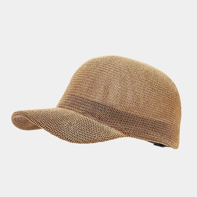 High Quality Unisex Casual Adjustable Breathable Straw Baseball Cap Straw Hat With Custom Logo Straw Baseball Hat