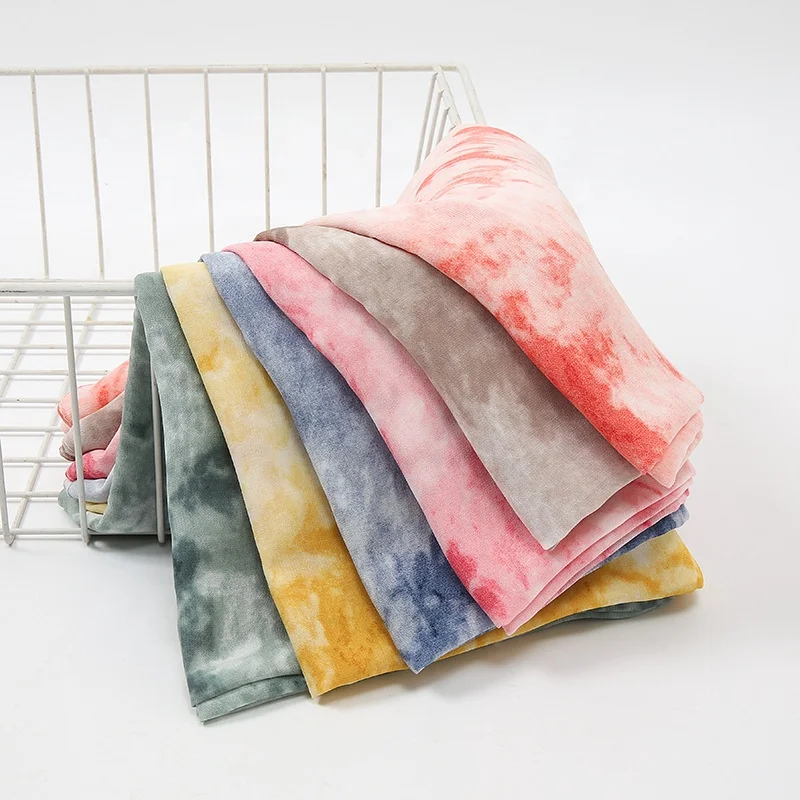 2021 New Modest Fashion Tie-dye Chiffon Hijabs Islamic Headscarf Long Shawl Stoles Dubai Muslim Scarf For Women