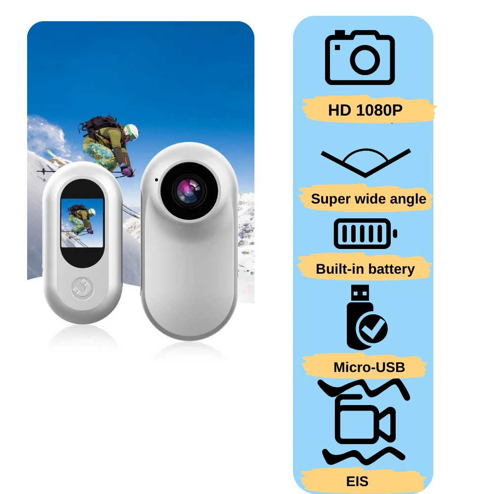 170° Wide Angle Lens Mini Sports Records 1080P Outdoor Pet Camera Collar For Cat Dog Tracker