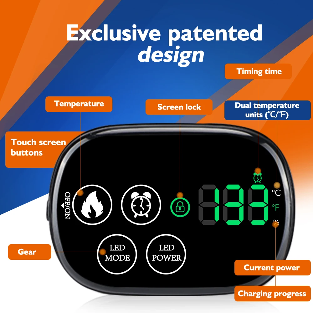 3 in 1 Cordless Electric Heating Knee Warmer Heated Knee Massager Shoulder Brace Adjustable Vib