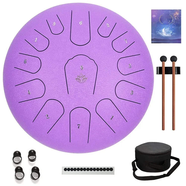Sales Drum 11 Notes 10 Inches Hand pan Musical Instruments With Drum Mallets Mini Steel Tongue Drum