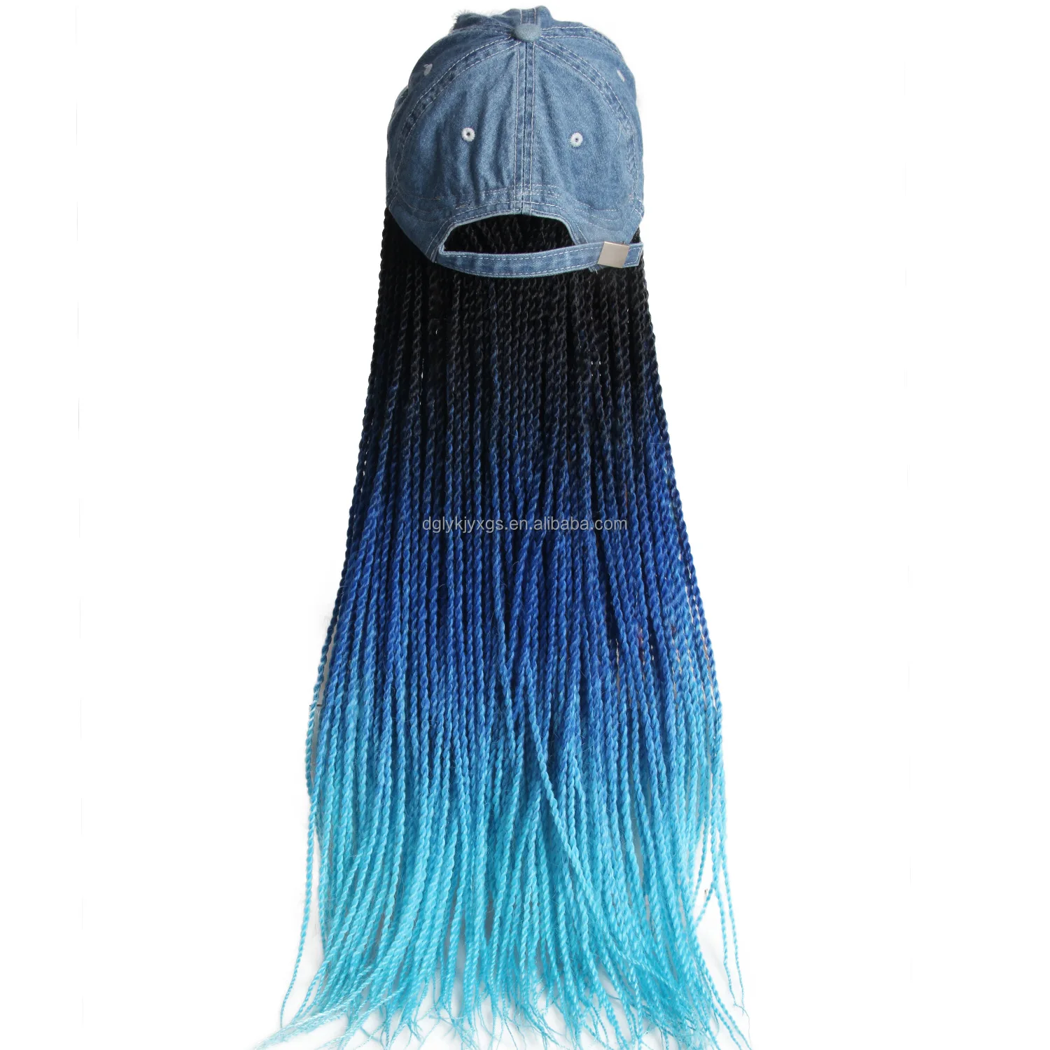 WM02  Triple braid hat hair Cowboy hat Wigs  Long Synthetic Hair Box Braids Cap Wigs