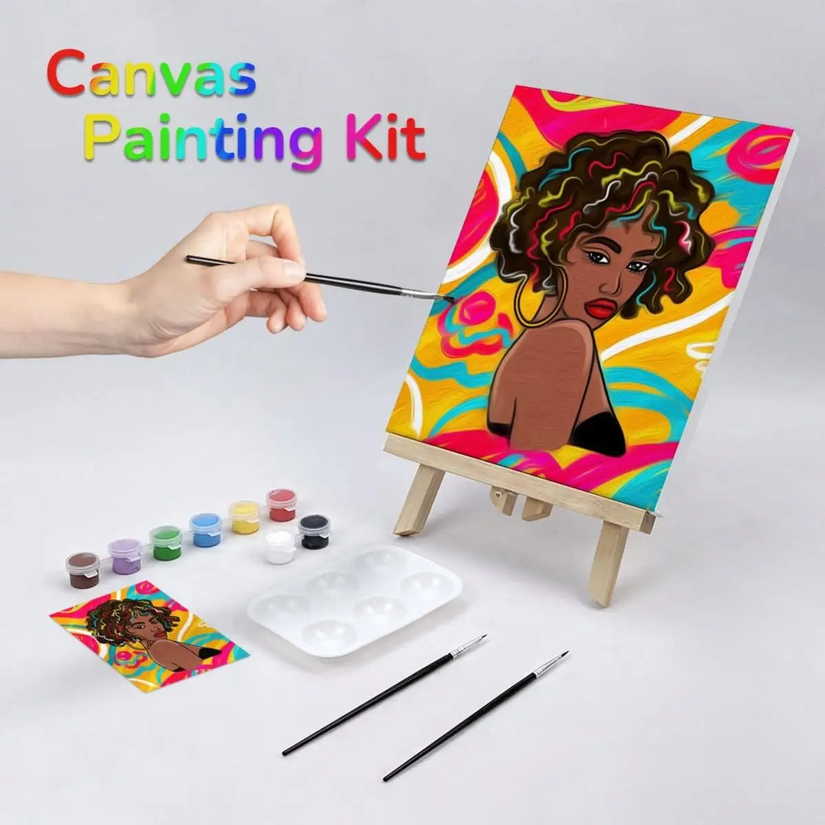 Wholesale DIY Mini Acrylic Paint Set Educational Canvas Painting Kits for Kids