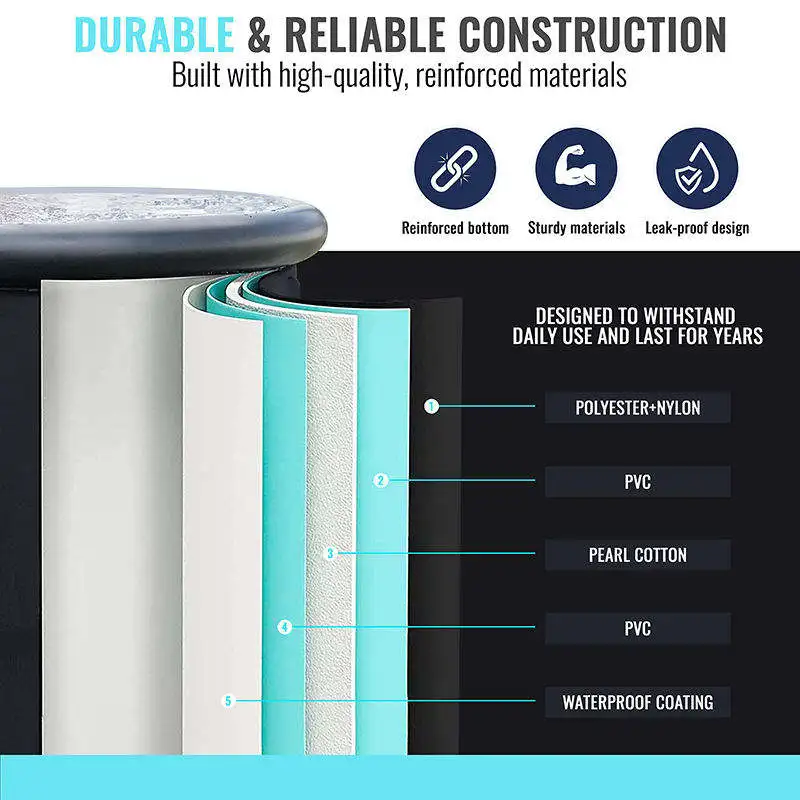 2024 Customized Size Inflatable Ice Bath Polyester Fabric Ice Bath Portable Ice Bath Tub For Sale