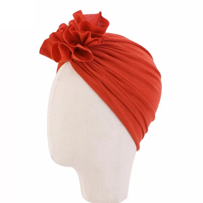 Wholesale Knitted Cotton Unisex Baby Cotton Spandex Hat Kid Sunflower turban  Hat
