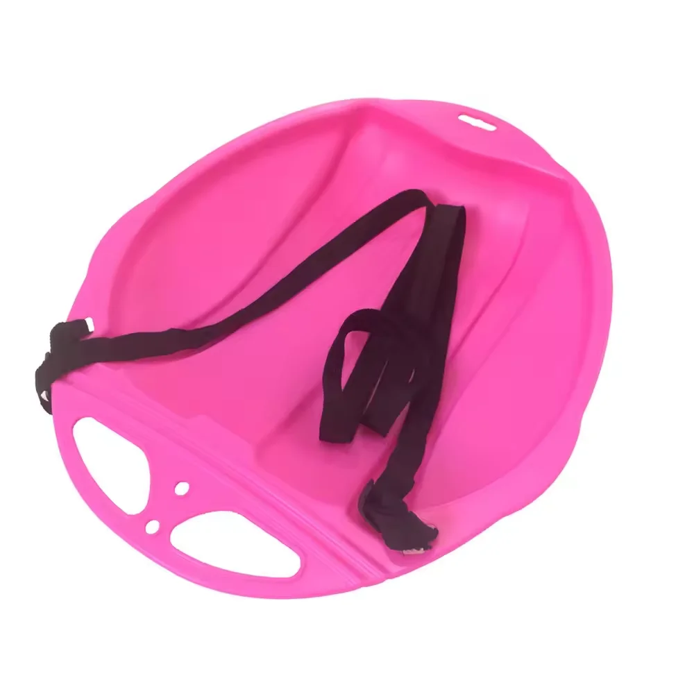 Outdoor Snow Saucer Sled Plastic Toboggan Round Sled for Winter Beach