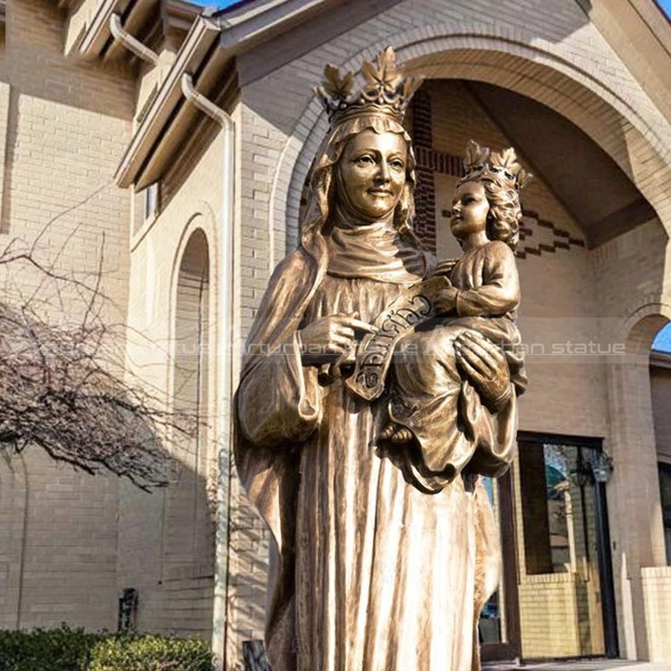 Antique new design  Custom Garden life size bronze Religious  virgin mary lawn statue for Square statue mary sculpture