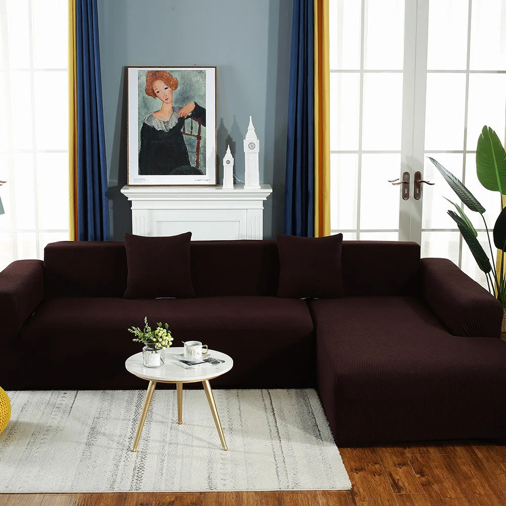 Customizable Removable Sofa Cover Modern Plain Design Waterproof Fabric Polyester Spandex for Outdoor Three-Seat Sofa Protection
