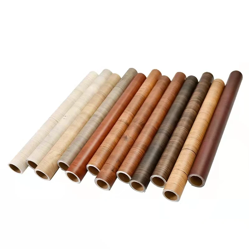 Self adhesive wallpaper of wood grain pattern with PVC material for wall and furniture