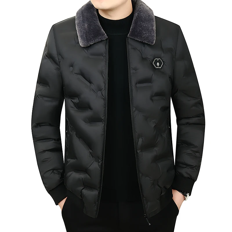 2022 Factory Hot Sale Custom Logo Fashion Plus Size Couple Jacket Winter Windproof Warm Coat High Quality Flap Collar