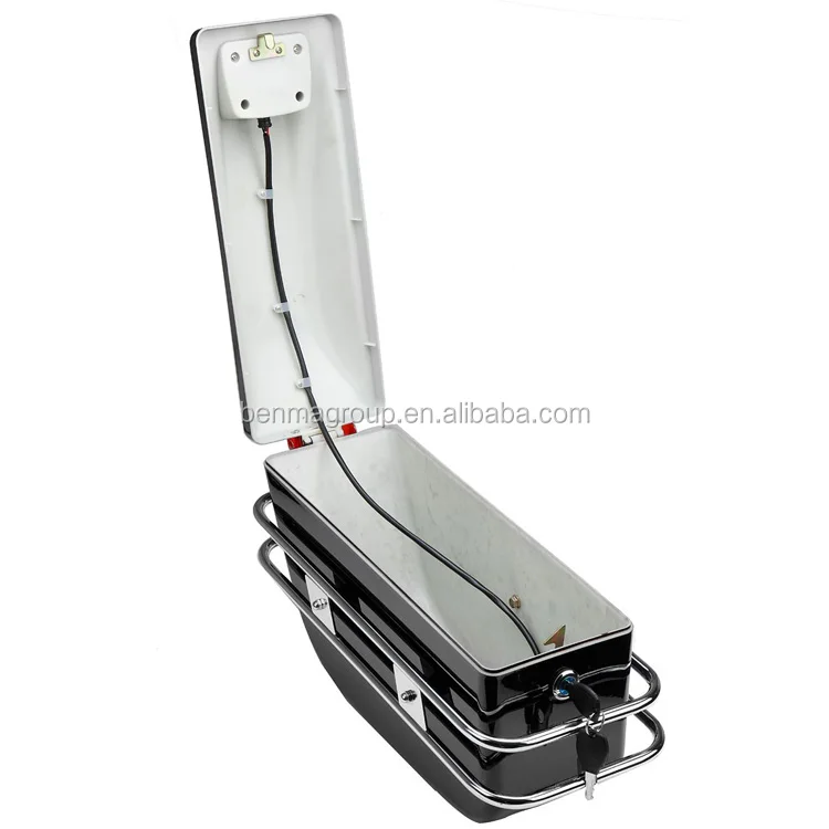 1 Pair Universal Motorcycle Side Boxs Luggage Tank Tail Tool Bag Hard Case Saddle Bags With LED light