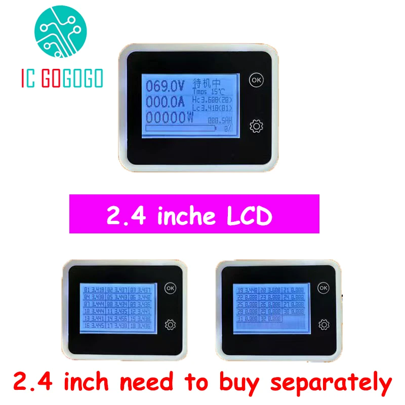 8S to 22S Ant BMS Lithium Battery Protection Board Li-ion Lifepo4 100A 300A 600A 13S 16S 20S 36V 48V 60V 72V LCD Smart Bluetooth