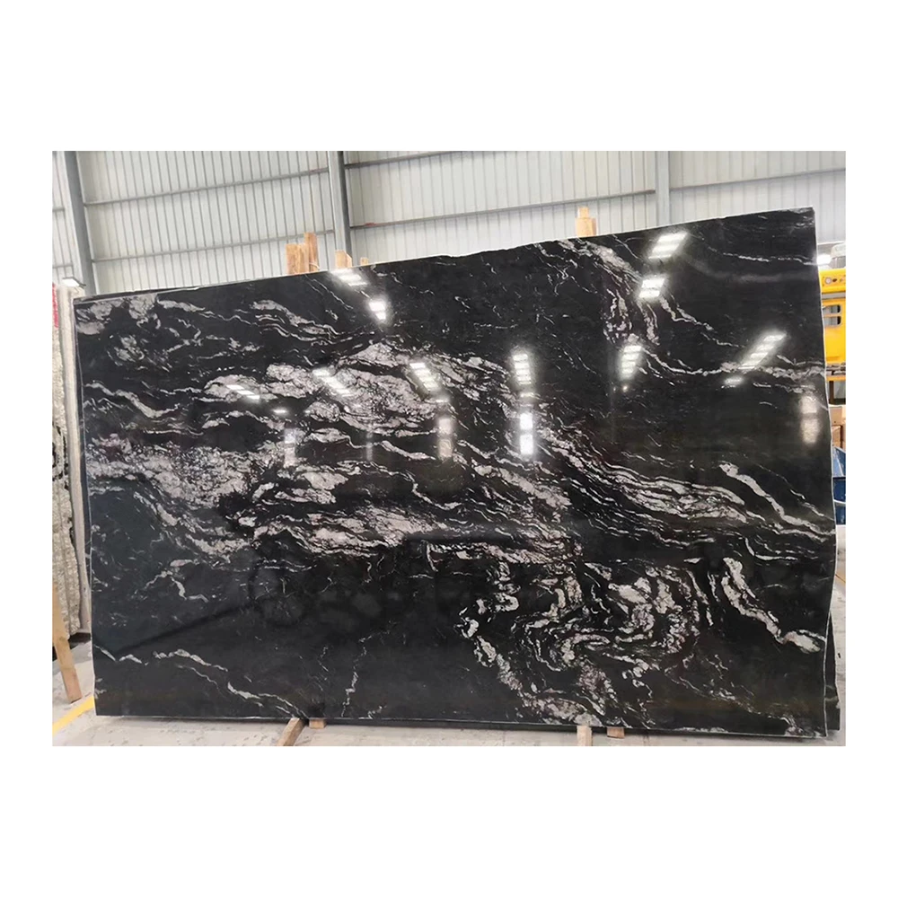 Brazilian  Nature Quatize  Cosmos Black  Granite 2cm Bigh Slab