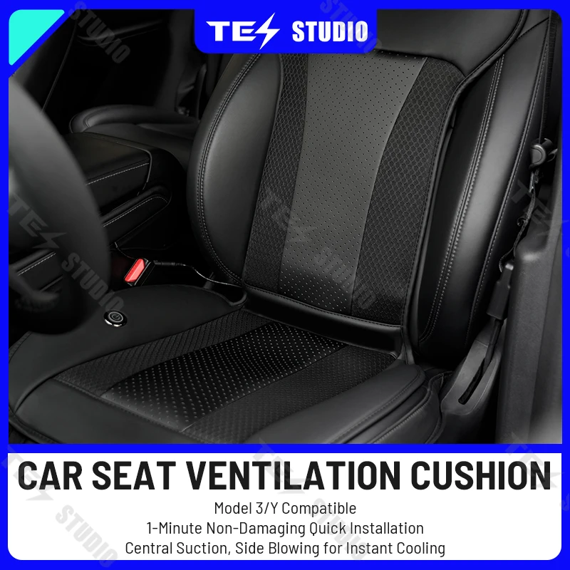 For Tesla Model 3/Y Ventilation Breathable Car Seat Cover Summer Cool Protector Sheet Interior Cushion For Front Single Seat