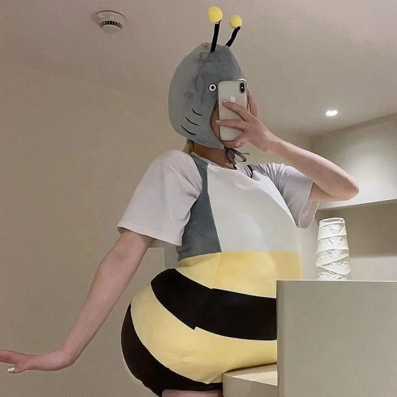 Shark Bee Costume Children Adult Novelty Animal Cosplay Cartoon Doll Suit Halloween Party Fancy Dress Accessories