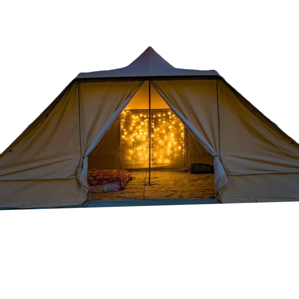 5M outdoor waterproof beige camping cotton canvas touareg bell tent