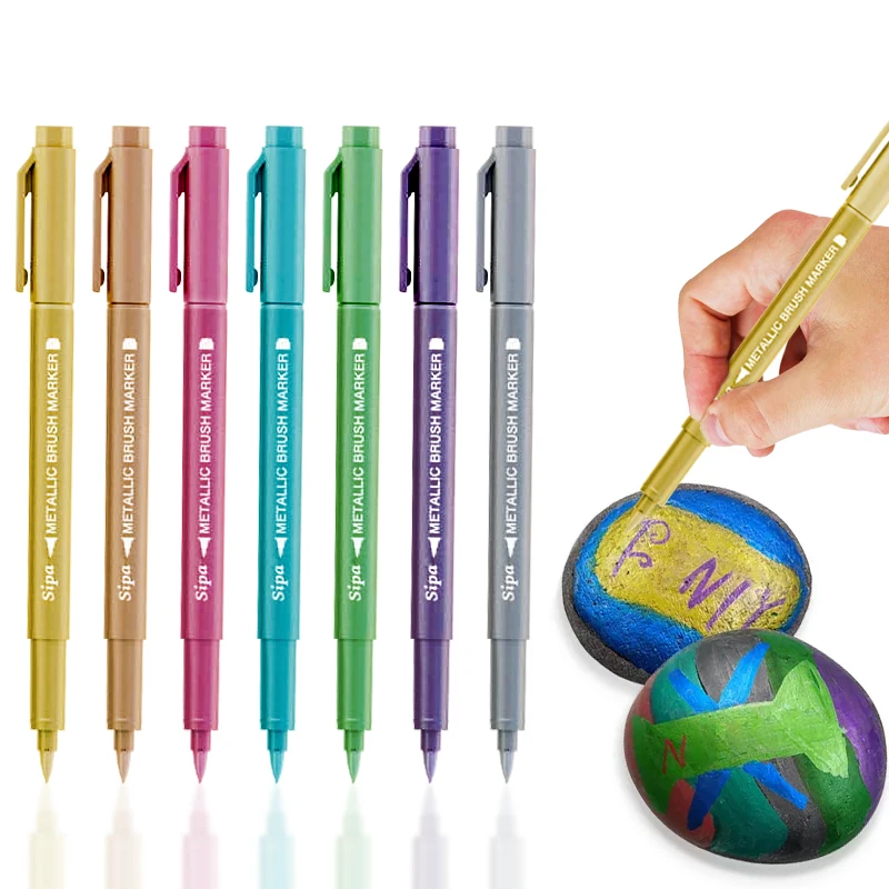 Sipa SM658 Art Color Paint Indelible Ink Custom Metallic Artist Brush Permanent Marker Pen