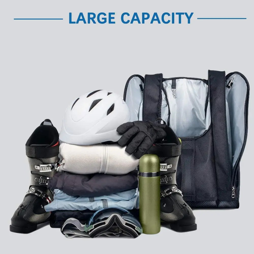 
Ski Boot Bag Ski Boots and Snowboard Boots Bag for Travel with Waterproof Exterior & Bottom 
