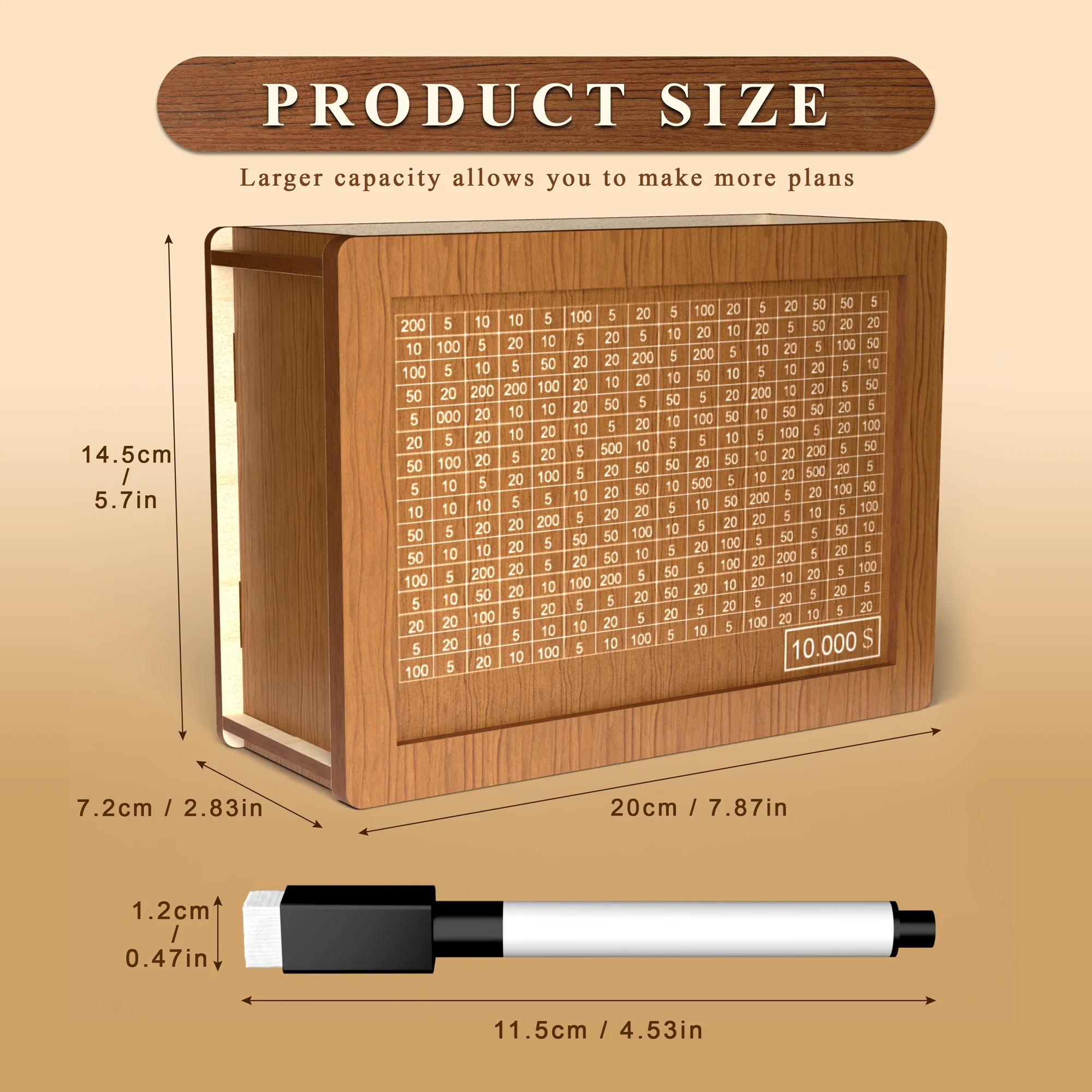 High quality Reusable Wooden Digital Money Saving Box for Kids and Adults