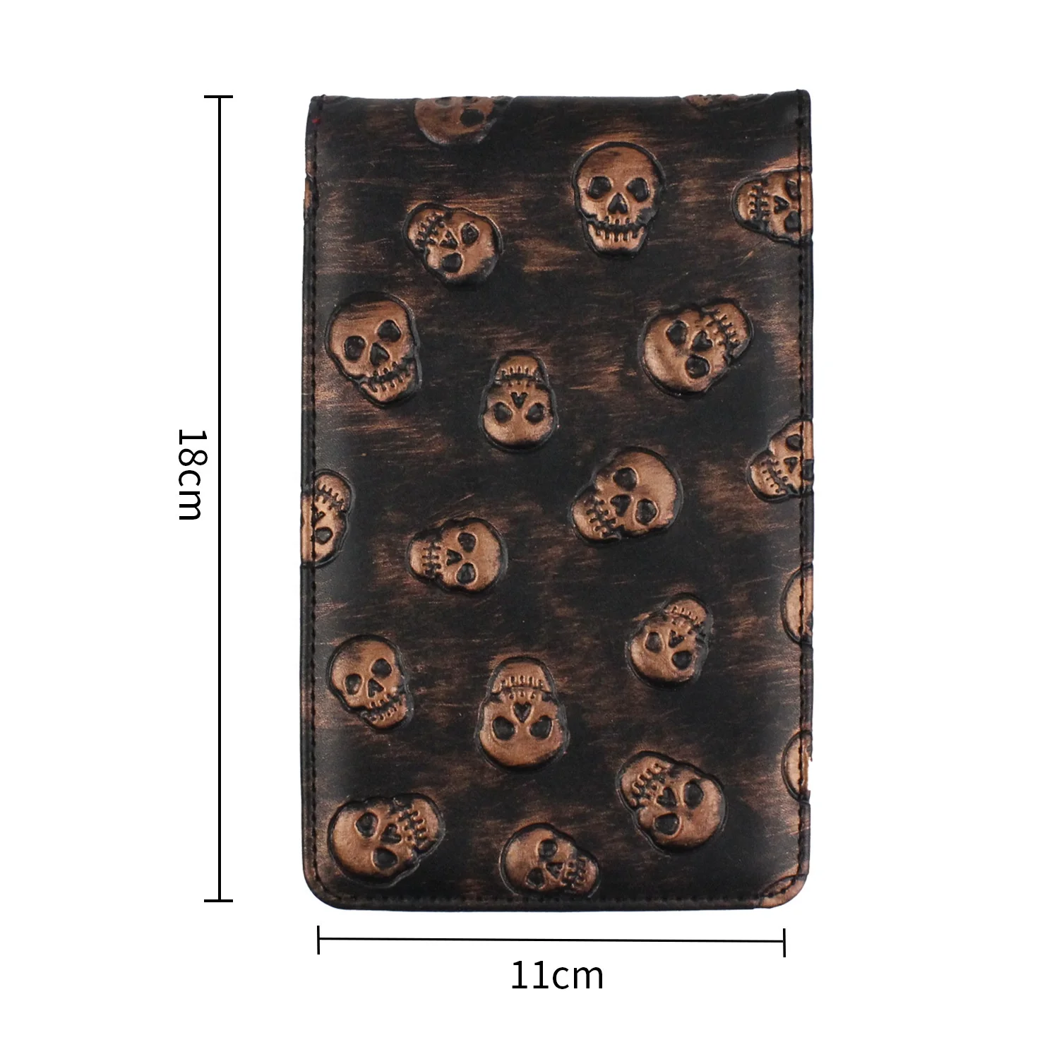 New Design Craftsman Skull PU Leather Golf Pen Outdoor Sports Card Holder Golf Scorecard Holder
